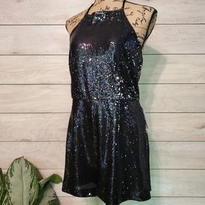 NWT Black sequin romper